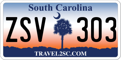 SC license plate ZSV303