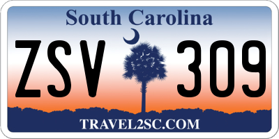 SC license plate ZSV309