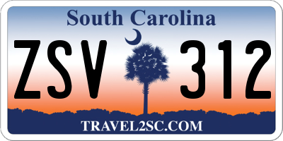 SC license plate ZSV312