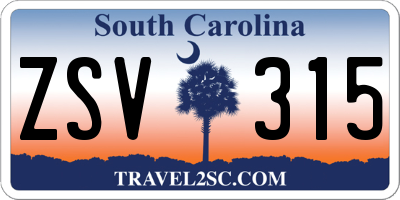 SC license plate ZSV315