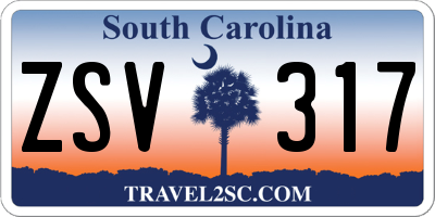 SC license plate ZSV317