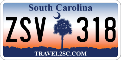 SC license plate ZSV318