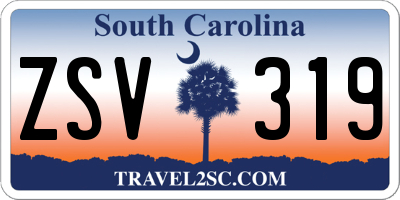 SC license plate ZSV319
