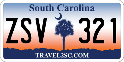 SC license plate ZSV321