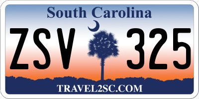 SC license plate ZSV325