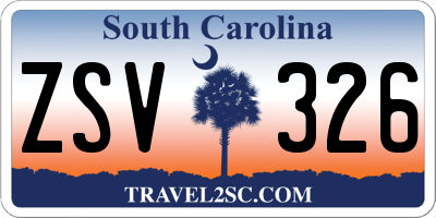 SC license plate ZSV326