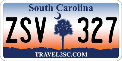 SC license plate ZSV327