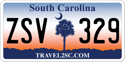 SC license plate ZSV329