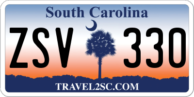 SC license plate ZSV330