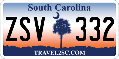 SC license plate ZSV332