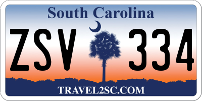 SC license plate ZSV334