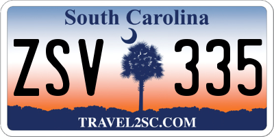 SC license plate ZSV335