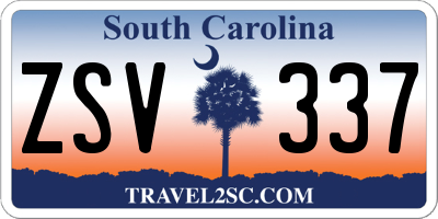 SC license plate ZSV337