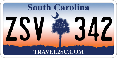 SC license plate ZSV342