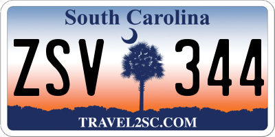 SC license plate ZSV344