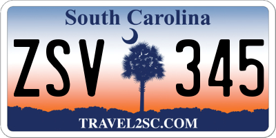 SC license plate ZSV345