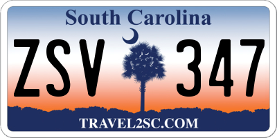 SC license plate ZSV347
