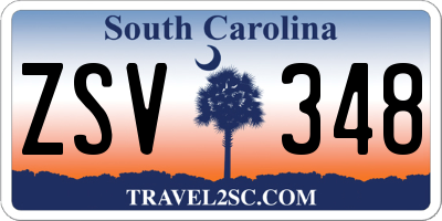SC license plate ZSV348