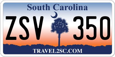 SC license plate ZSV350