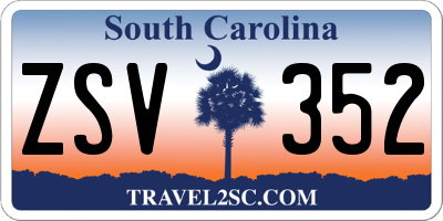 SC license plate ZSV352
