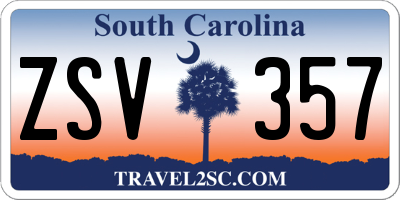 SC license plate ZSV357