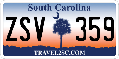 SC license plate ZSV359