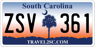 SC license plate ZSV361