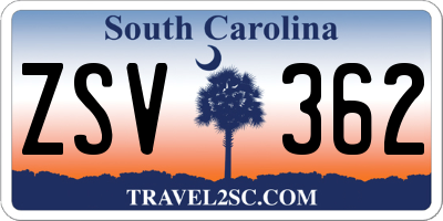 SC license plate ZSV362