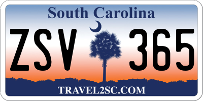 SC license plate ZSV365
