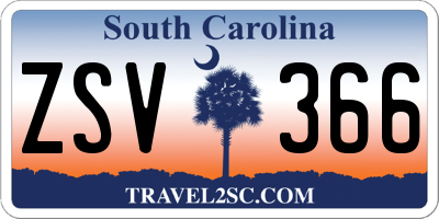 SC license plate ZSV366