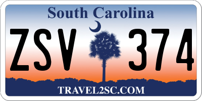 SC license plate ZSV374