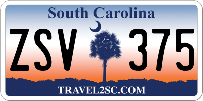 SC license plate ZSV375