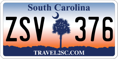SC license plate ZSV376
