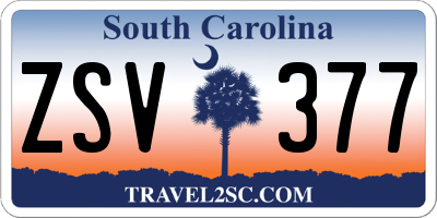 SC license plate ZSV377