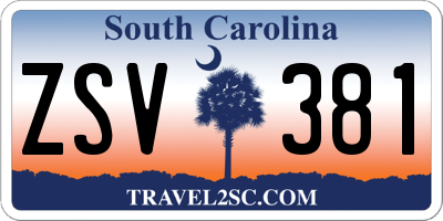 SC license plate ZSV381
