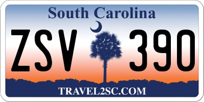 SC license plate ZSV390