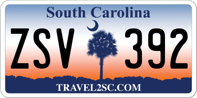 SC license plate ZSV392