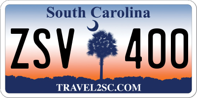 SC license plate ZSV400