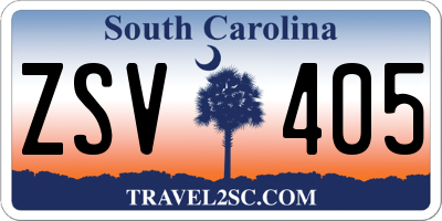 SC license plate ZSV405
