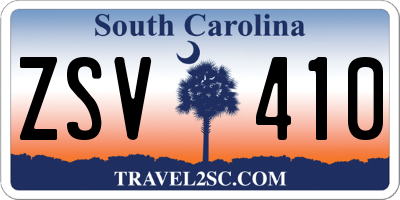 SC license plate ZSV410