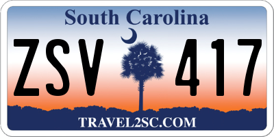 SC license plate ZSV417