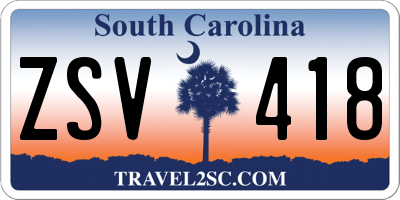 SC license plate ZSV418