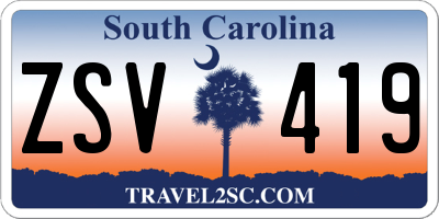 SC license plate ZSV419