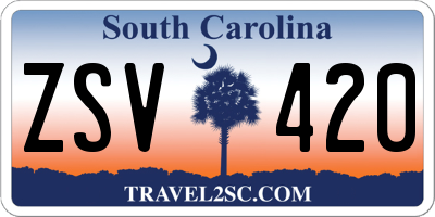 SC license plate ZSV420