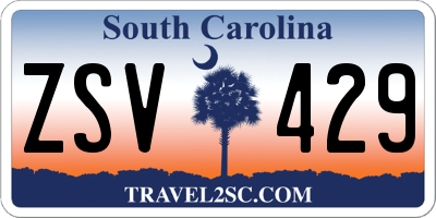 SC license plate ZSV429