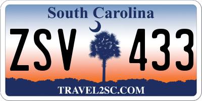 SC license plate ZSV433