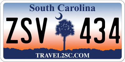 SC license plate ZSV434