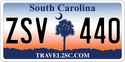 SC license plate ZSV440