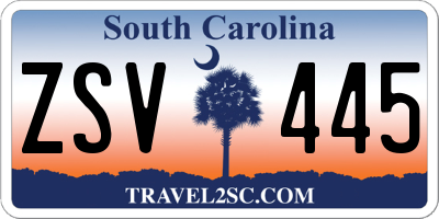 SC license plate ZSV445