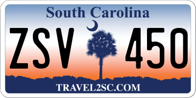 SC license plate ZSV450